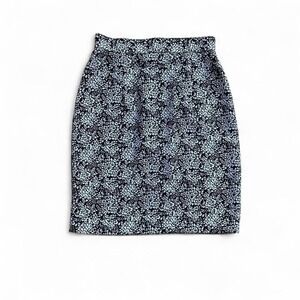 Vintage Judy Knapp California Black Floral Pencil Skirt Size 5